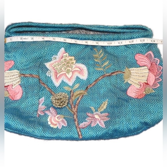 Moyna Handbag Floral Embroidery Boho Fairy Fairycore Mermaidcore Tapestry - Picture 3 of 10